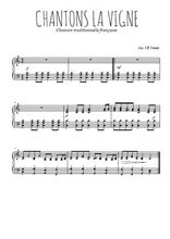 Téléchargez l'arrangement pour piano de la partition de Chantons la vigne en PDF